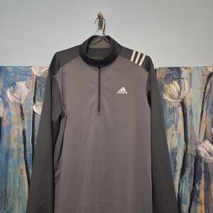 Adidas Men's Gray Quarter-Zip Training Jacket